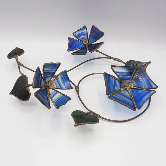 Handmade Stained Glass Art Flowers Table Accent or Wall Hanging